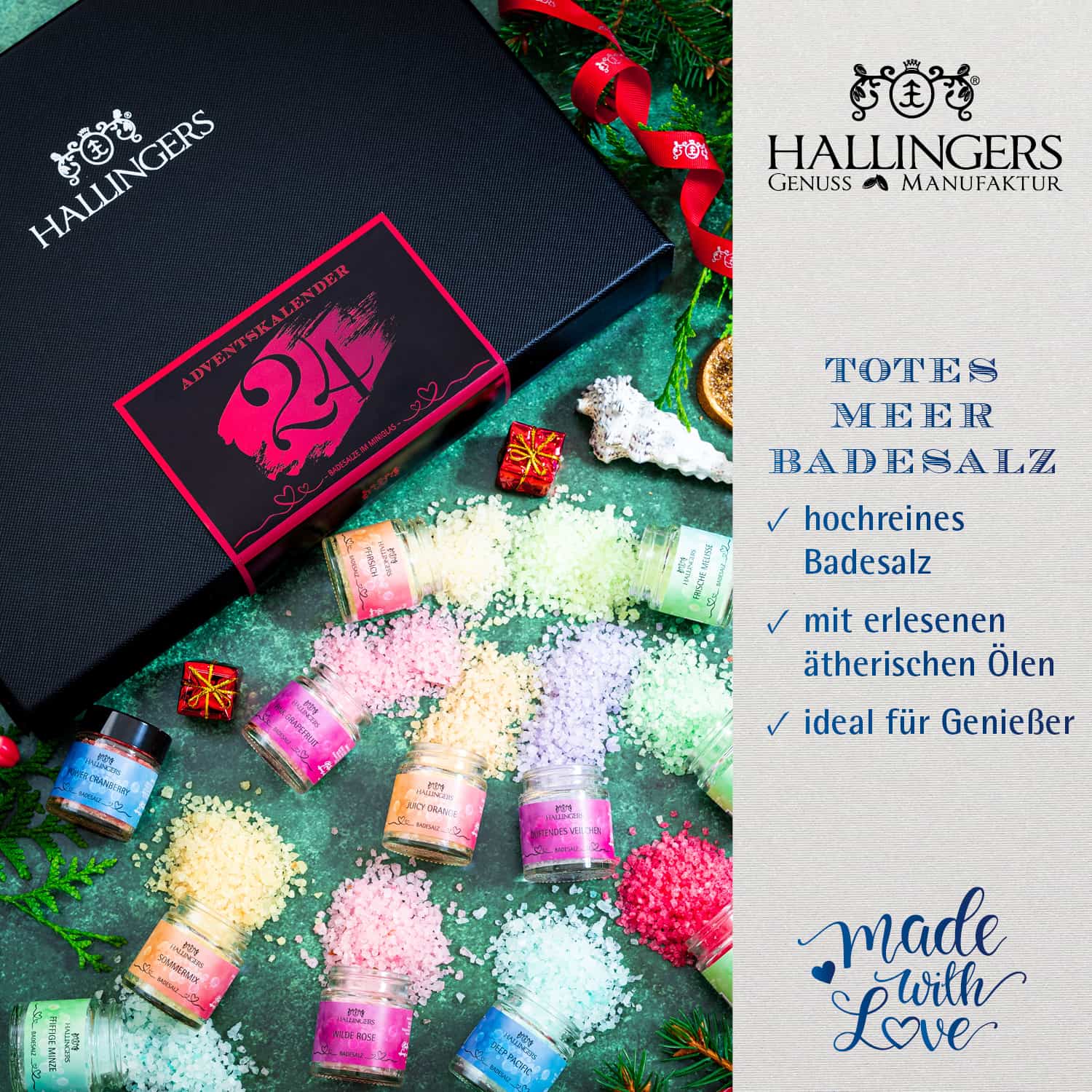 Adventskalender Badesalz Hallingers Duftmix - Premium Auswahl Geschenkidee - Bild 2 von 10